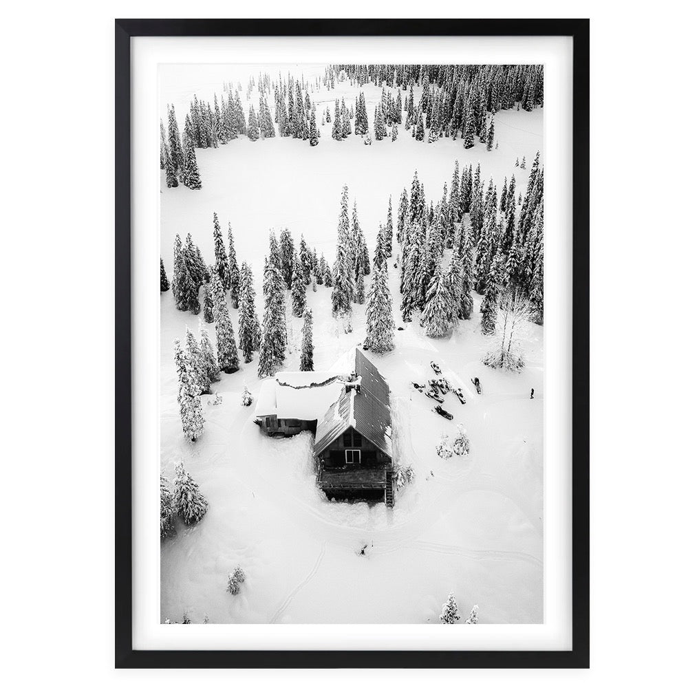 Snow Cabin 105cm x 81cm Framed A1 Art Print
