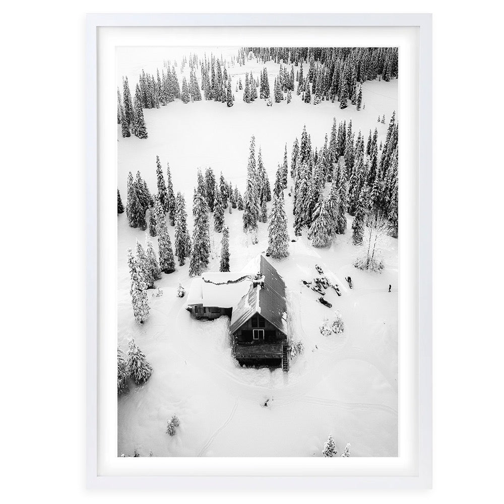 Snow Cabin 105cm x 81cm Framed A1 Art Print