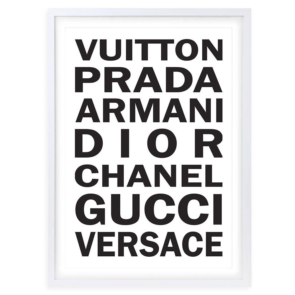 Fashion Names Bold 105cm x 81cm Framed A1 Art Print