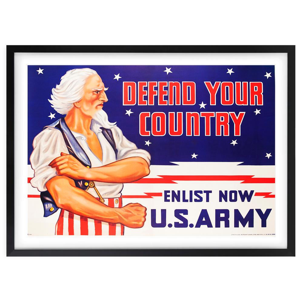 Us Army Defend Your Country 105cm x 81cm Framed A1 Art Print