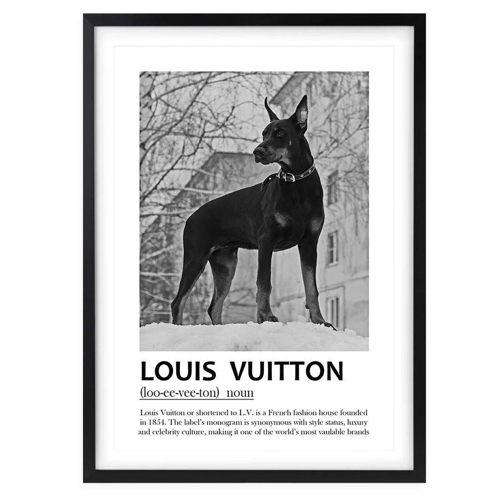 Louis Vuitton Dog Framed 105cm x 81cm A1 Art Print