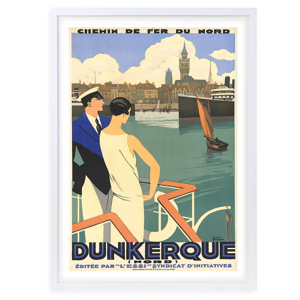 Chemins De Fer Du Nord Dunkerque Large 105cm x 81cm Framed A1 Art Print