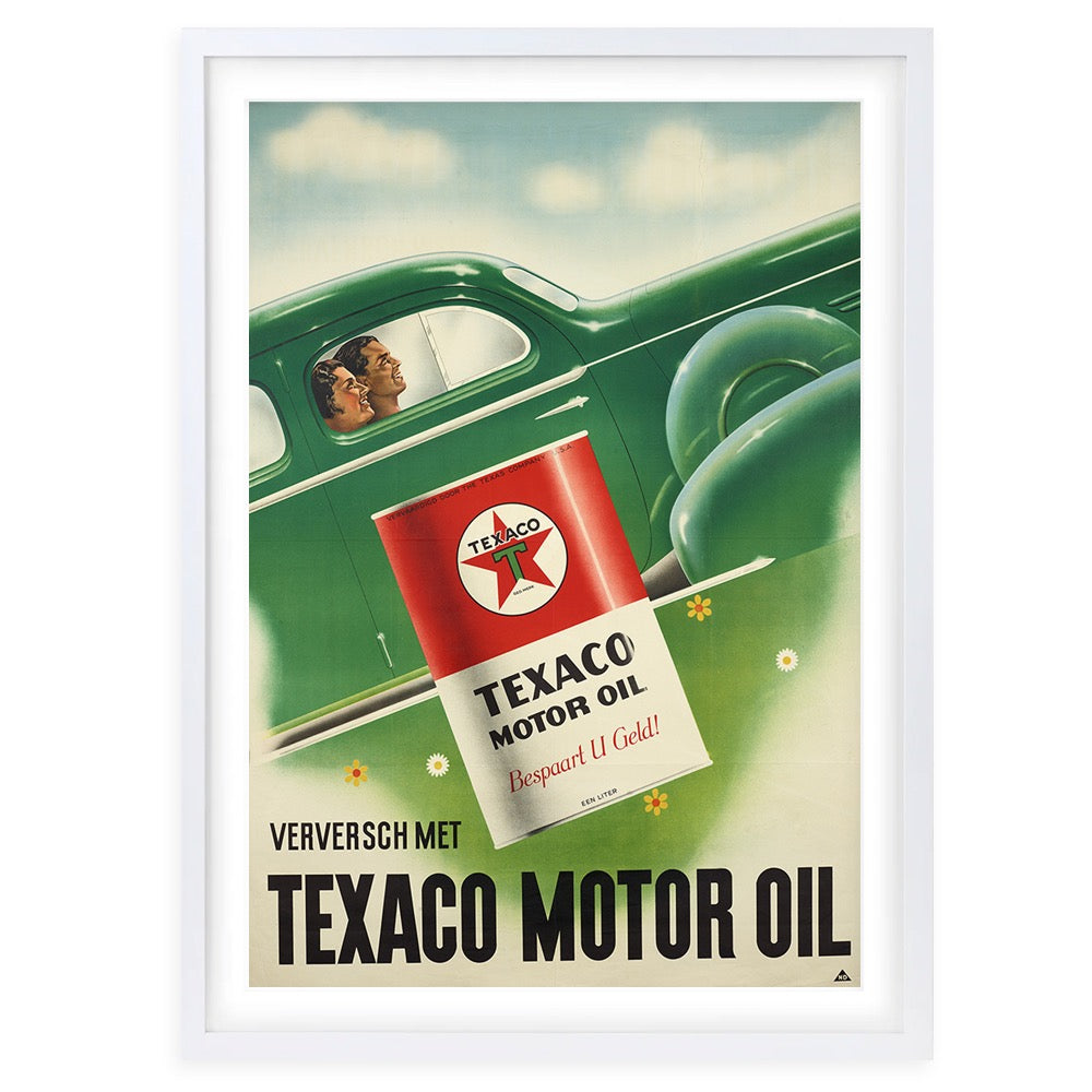 Texaco Motor Oil 105cm x 81cm Framed A1 Art Print
