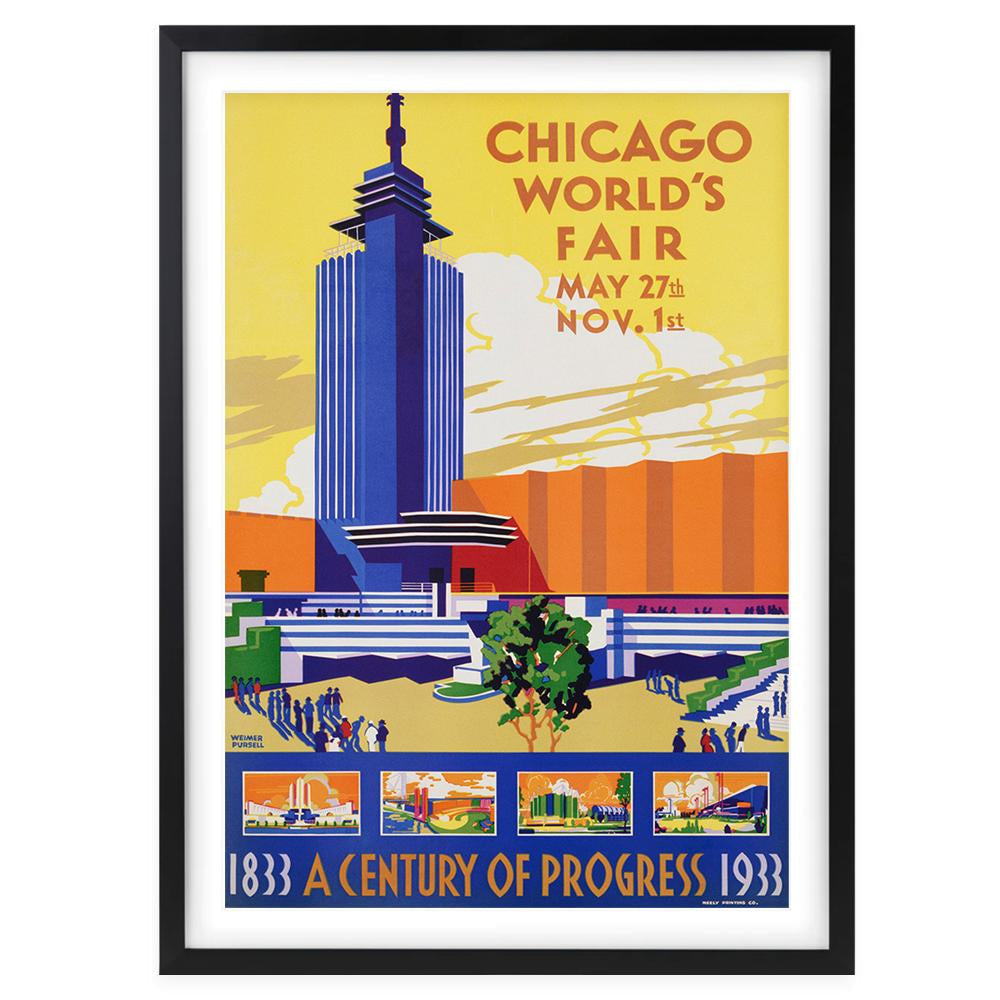 Chicago World S Fair 1933 Large 105cm x 81cm Framed A1 Art Print