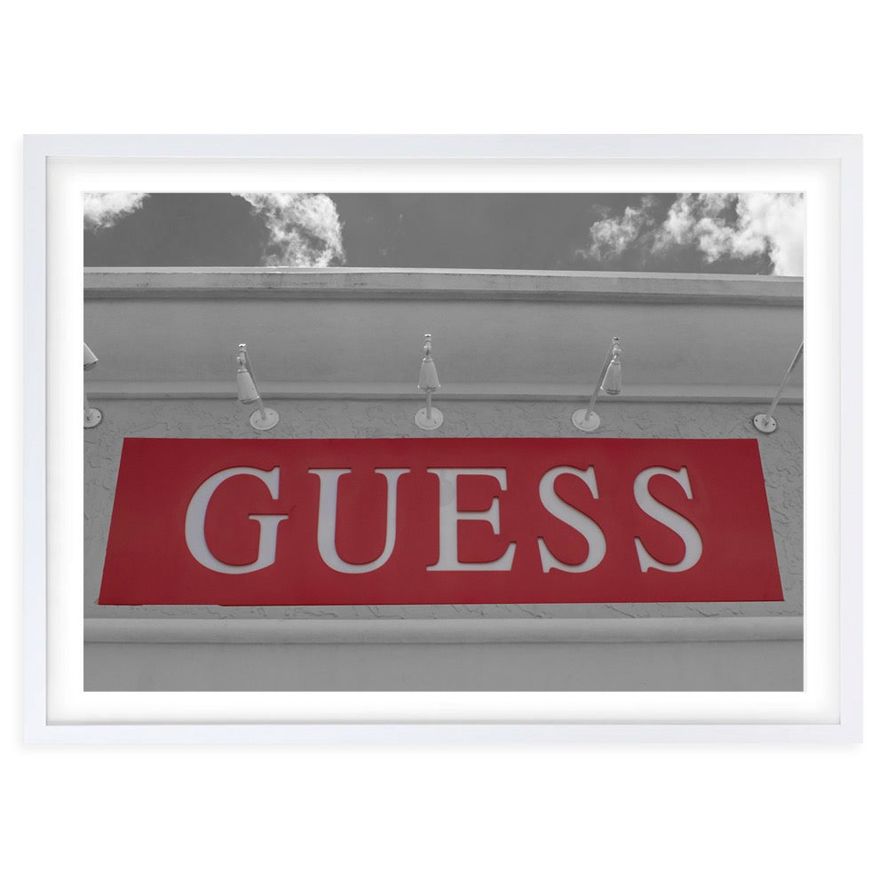 Guess Sign 105cm x 81cm Framed A1 Art Print