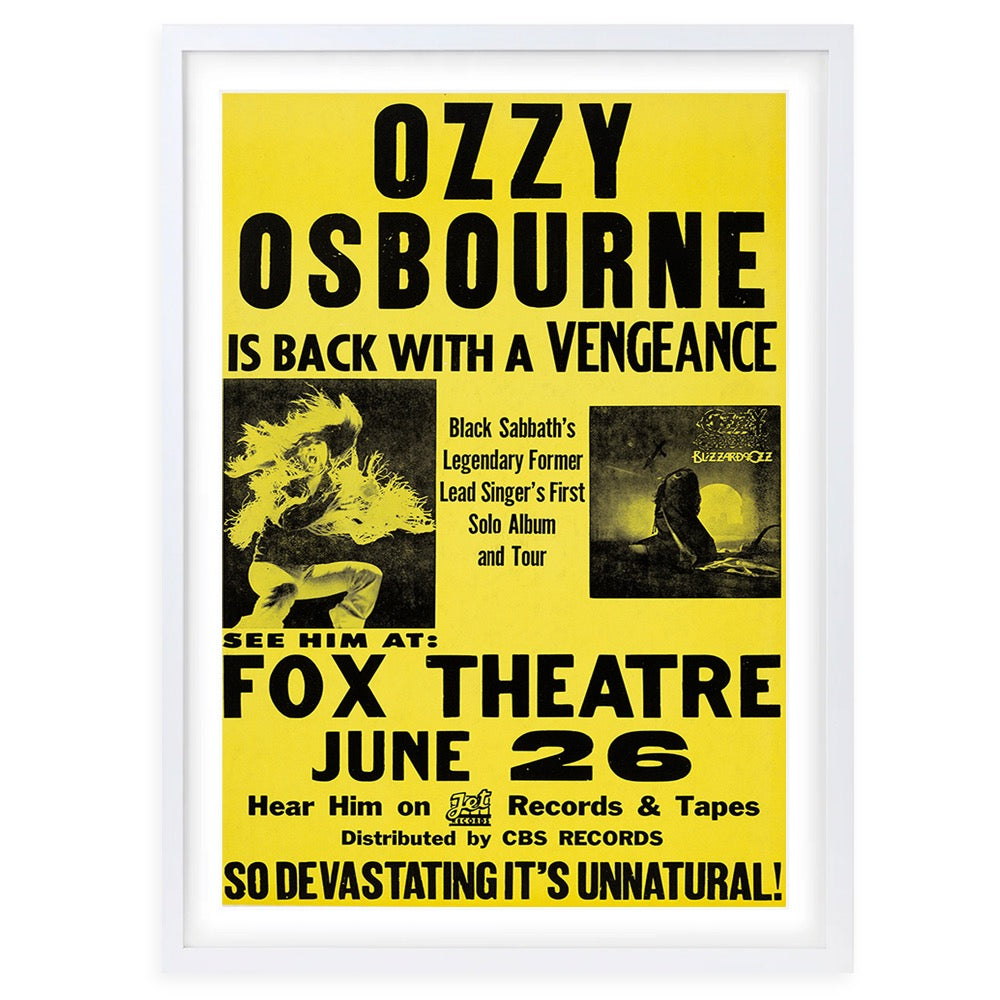 Ozzy Osbourne 105cm x 81cm Framed A1 Art Print