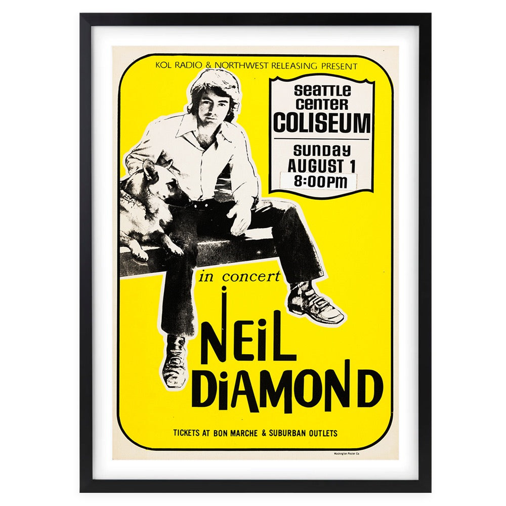 Neil Diamond - Seattle Center 1971 105cm x 81cm Framed A1 Art Print