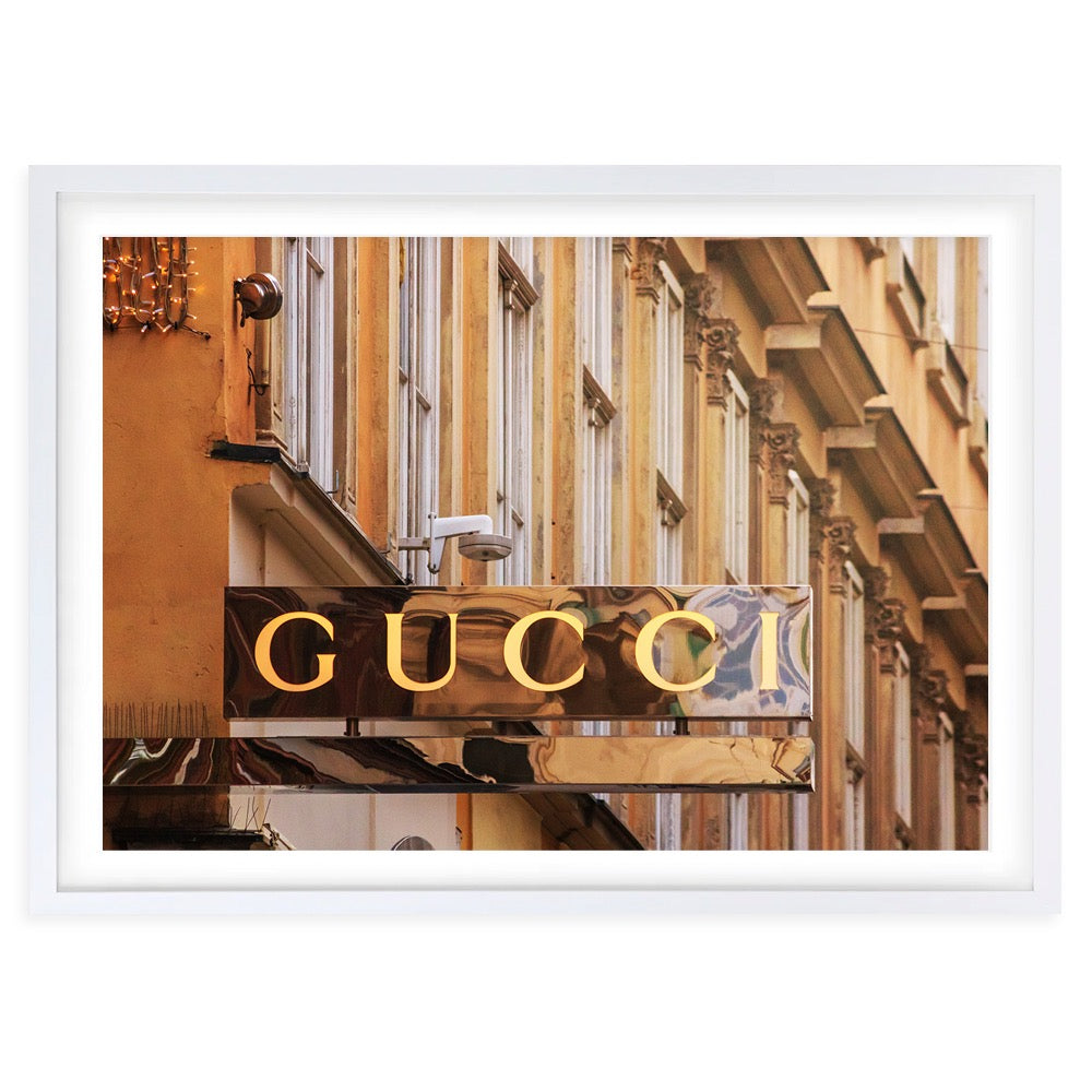 Gucci Sign 105cm x 81cm Framed A1 Art Print