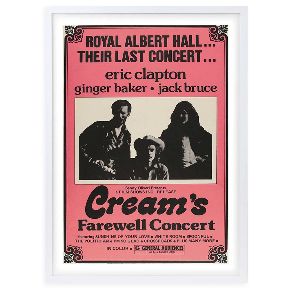Cream - Farewell Concert 1969 Large 105cm x 81cm Framed A1 Art Print