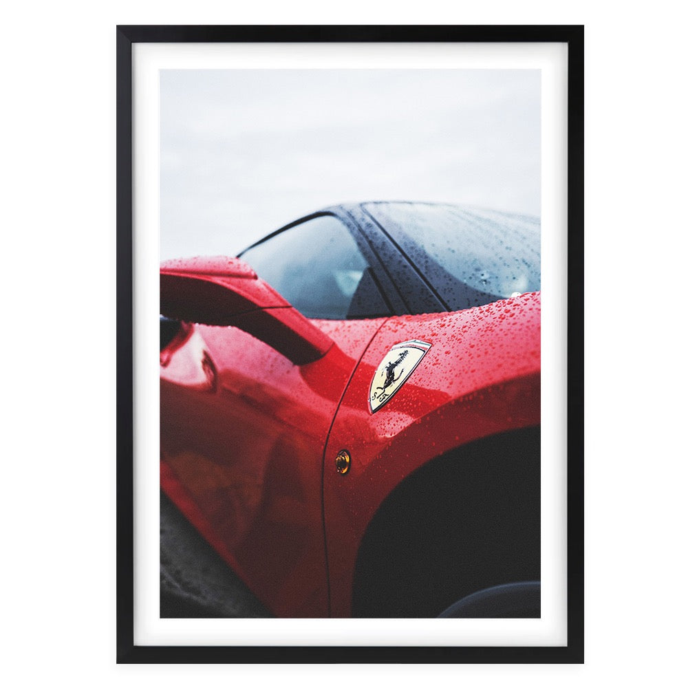 Ferrari Rain 105cm x 81cm Framed A1 Art Print