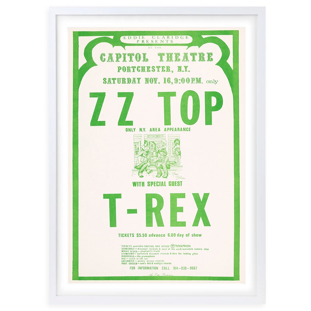 Zz Top - T-Rex 1974 105cm x 81cm Framed A1 Art Print