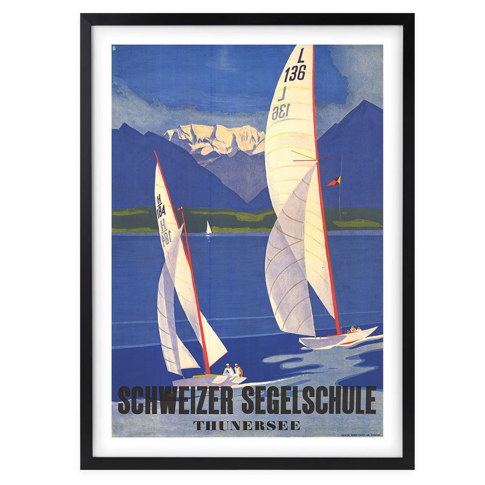Schweizer Segelschule Switzerland 105cm x 81cm Framed A1 Art Print