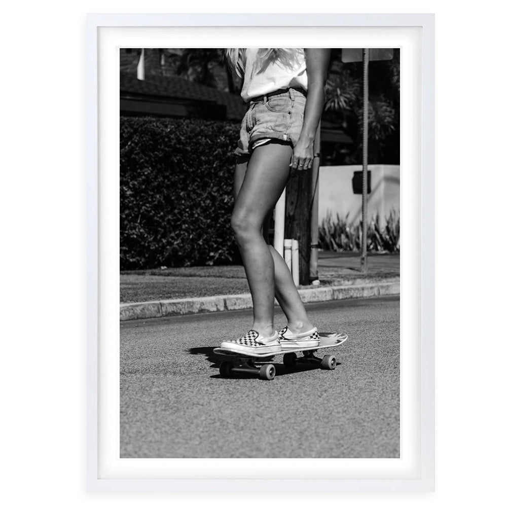 Skater Girl 105cm x 81cm Framed A1 Art Print