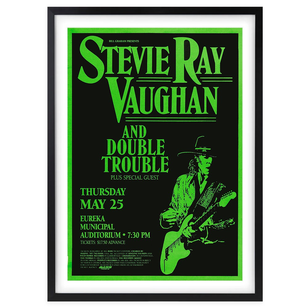 Stevie Ray Vaughan - Double Trouble 1989 105cm x 81cm Framed A1 Art Print