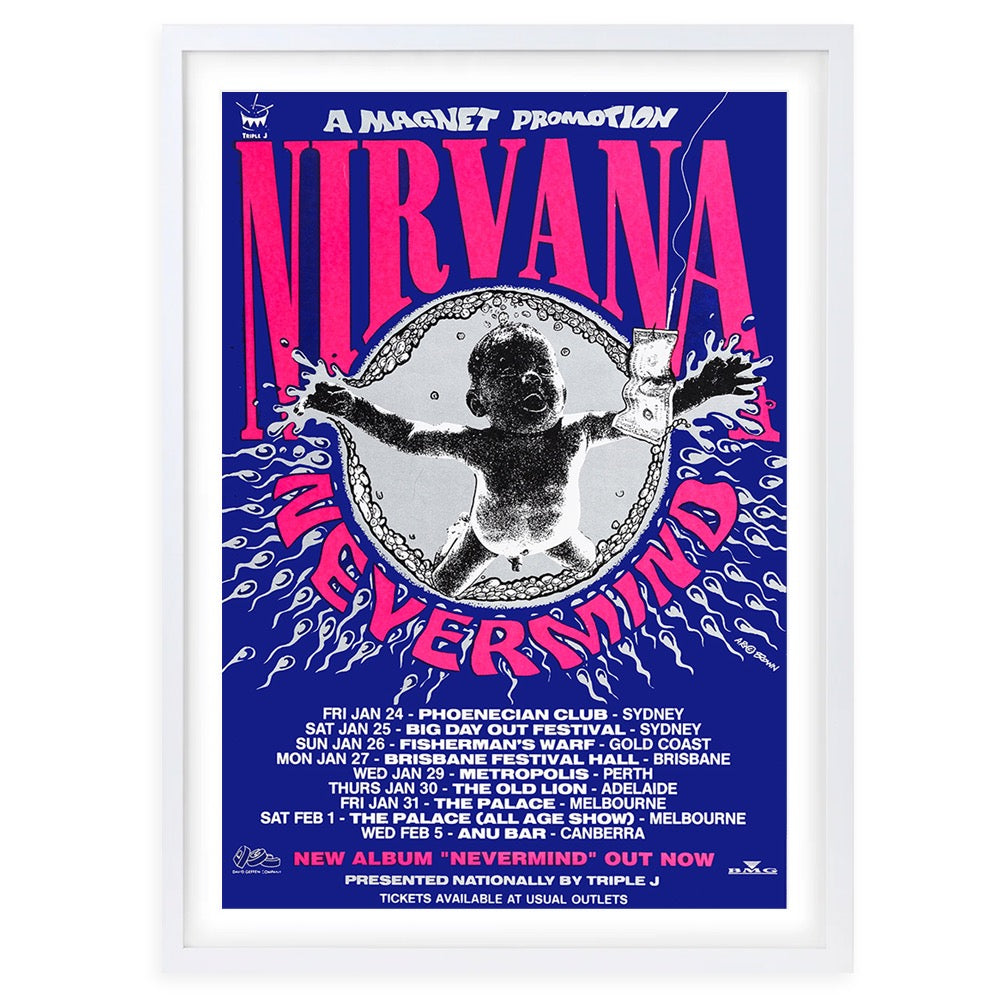 Nirvana - Nevermind Australia 1992 105cm x 81cm Framed A1 Art Print