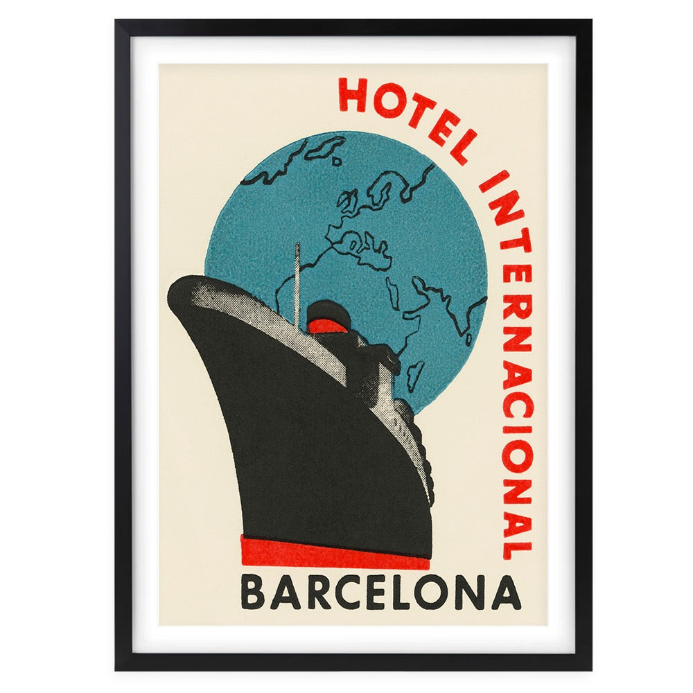 Hotel Internacional Barcelona 105cm x 81cm Framed A1 Art Print