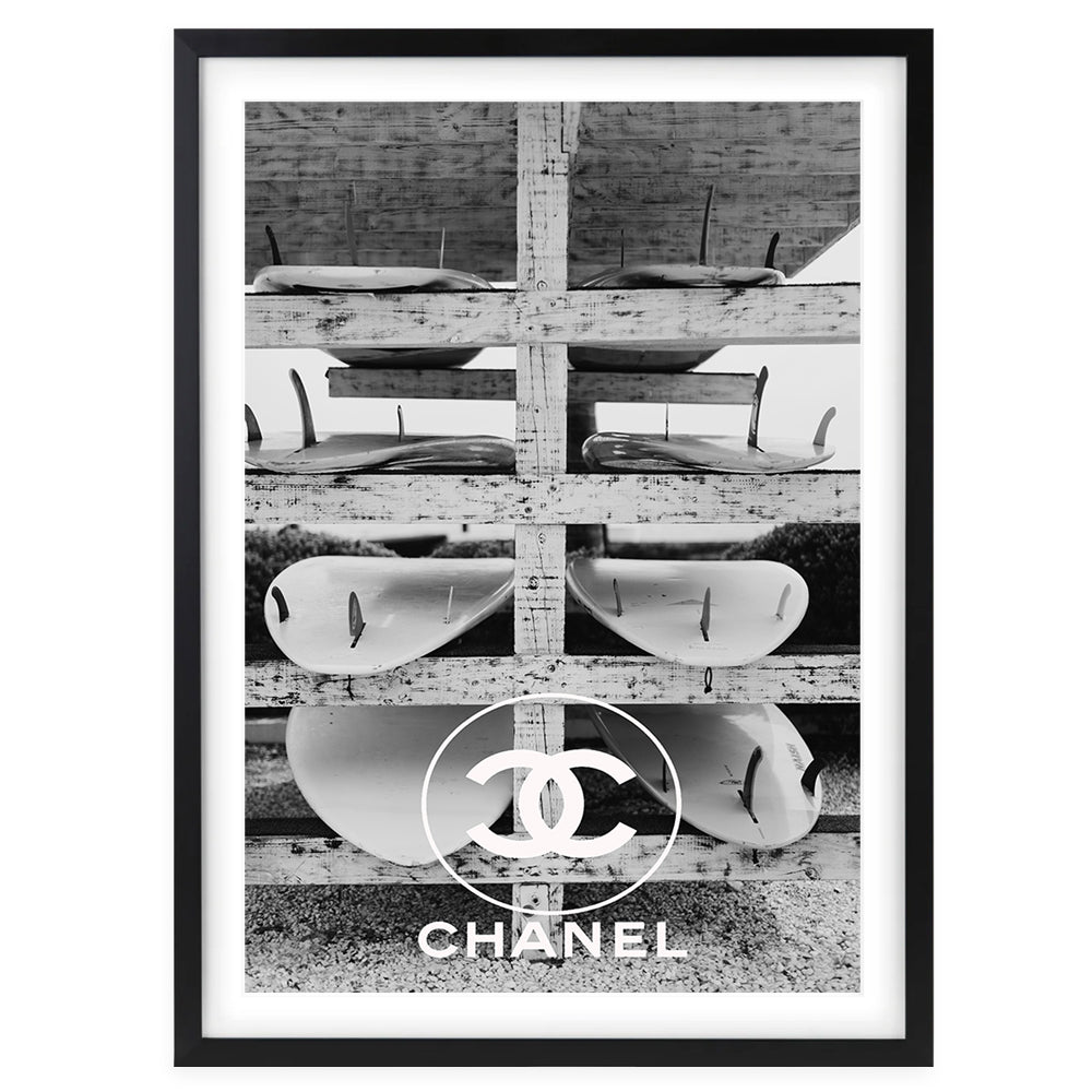 Chanel Surf Stack Framed A1 Art Print