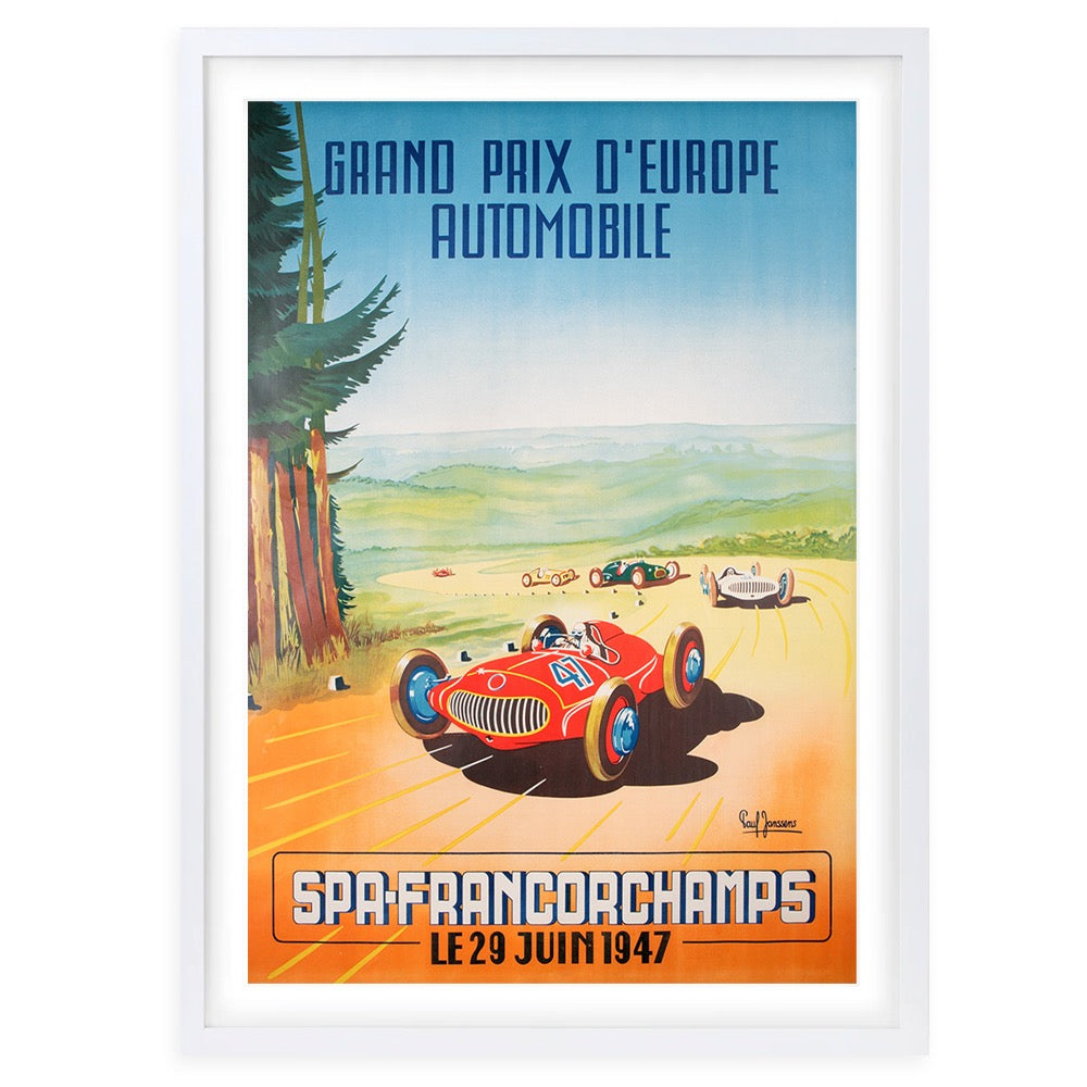 Grand Prix Europe Automobile 1947 105cm x 81cm Framed A1 Art Print