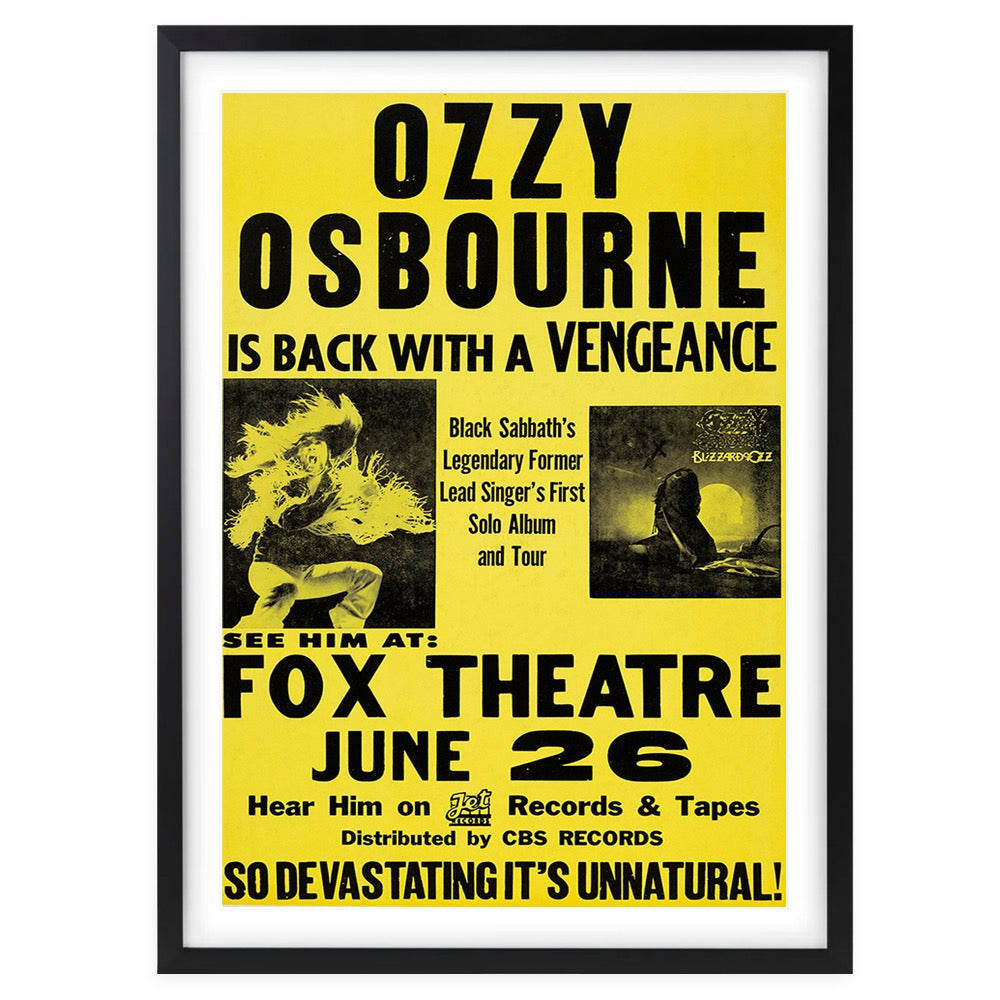 Ozzy Osbourne 105cm x 81cm Framed A1 Art Print