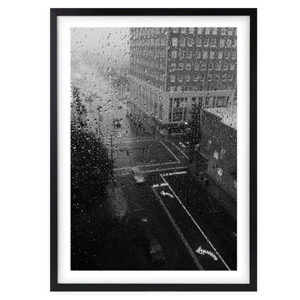 Rainy City Street 105cm x 81cm Framed A1 Art Print