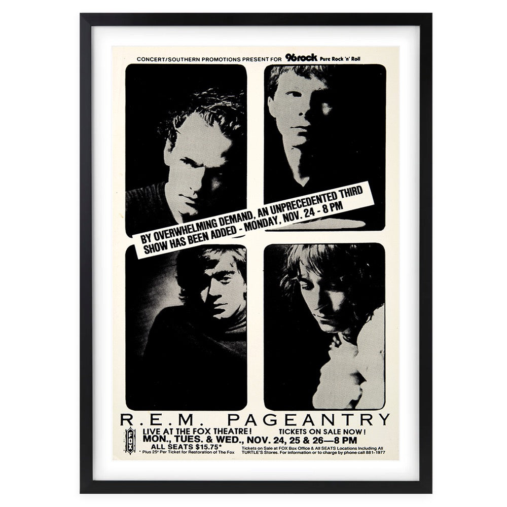 R.E.M. - Pageantry 1986 105cm x 81cm Framed A1 Art Print