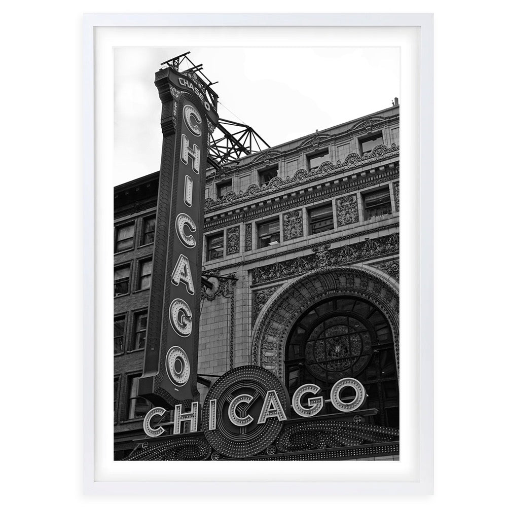 Chicago Theatre Large 105cm x 81cm Framed A1 Art Print