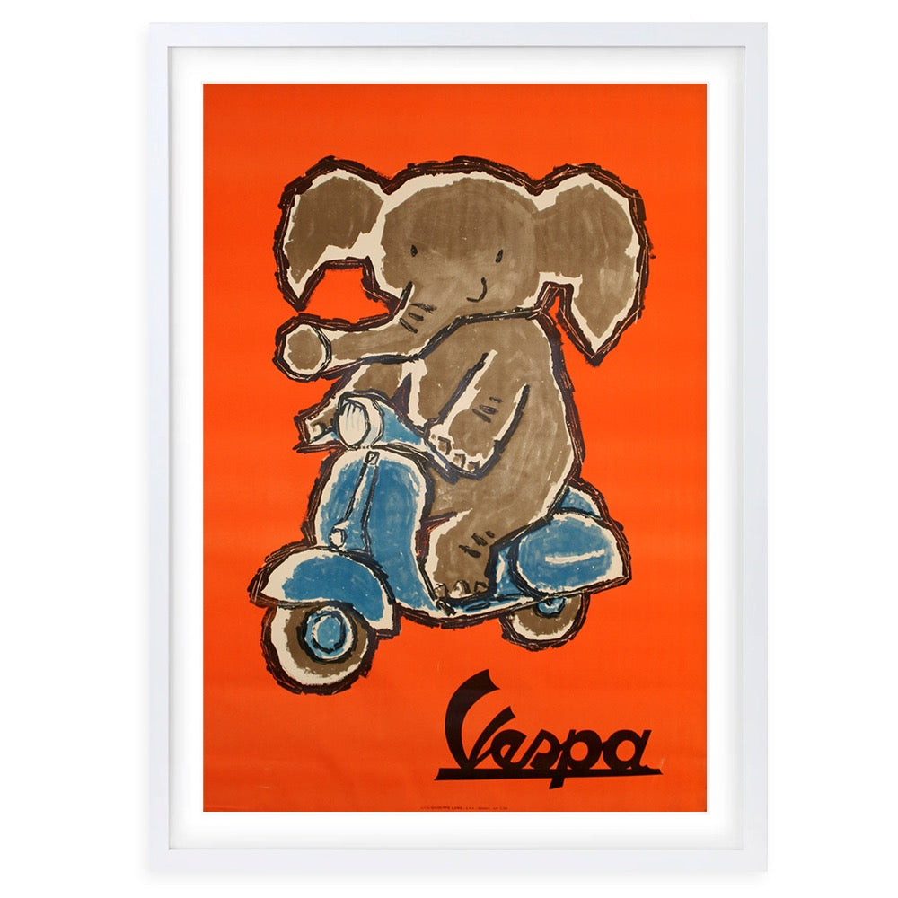Vespa Elephant 105cm x 81cm Framed A1 Art Print