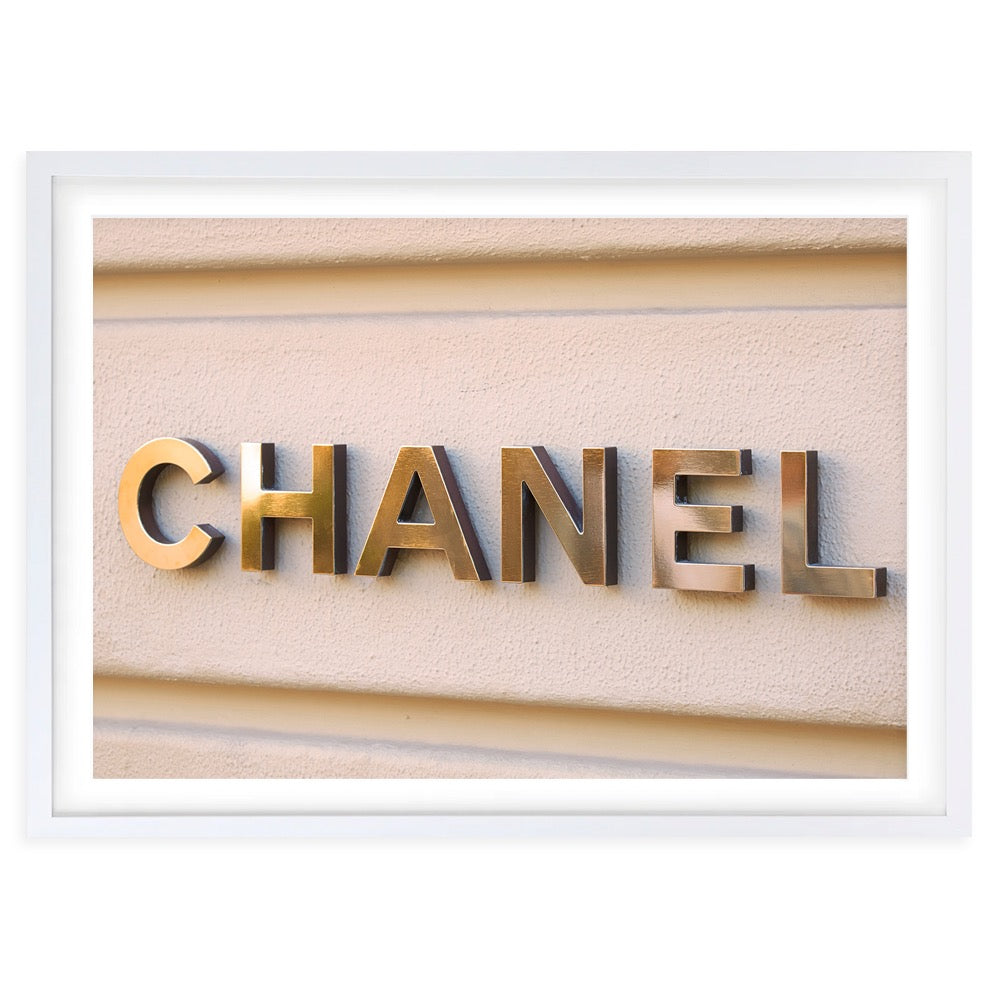 Chanel Sign 2 Large 105cm x 81cm Framed A1 Art Print