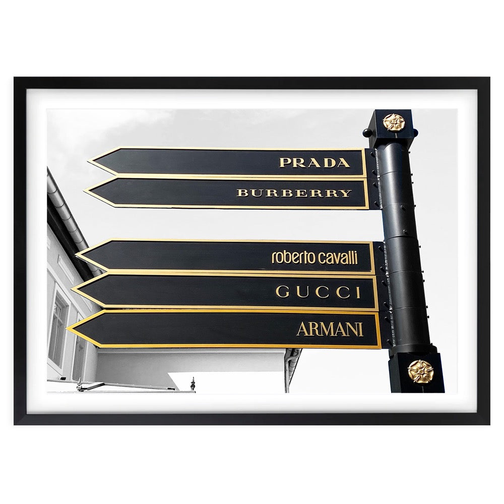 Designers Way Sign Large 105cm x 81cm Framed A1 Art Print