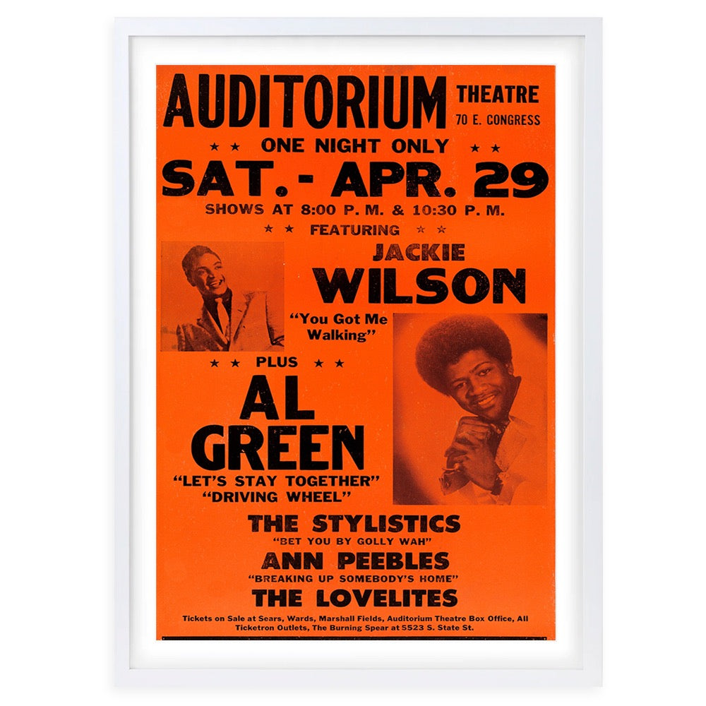Jackie Wilson - Al Green 1972 105cm x 81cm Framed A1 Art Print