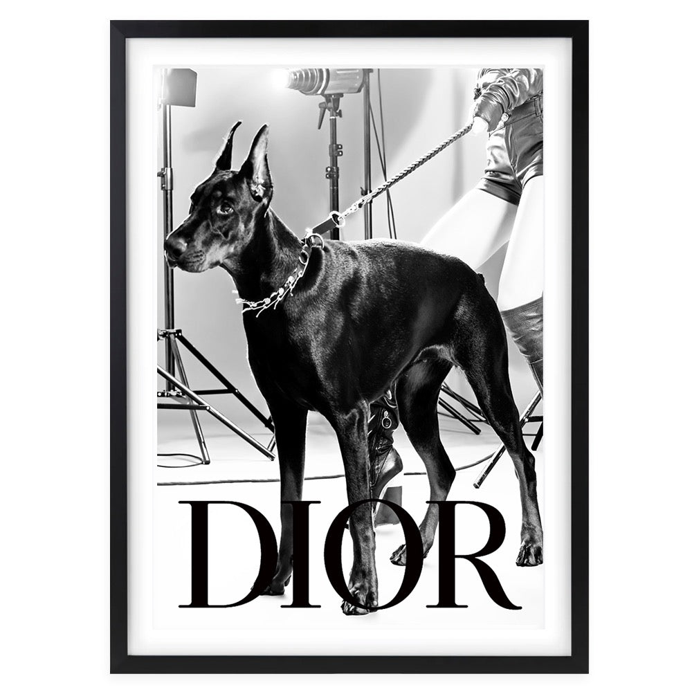 Dior Dog 1 Framed A1 Art Print