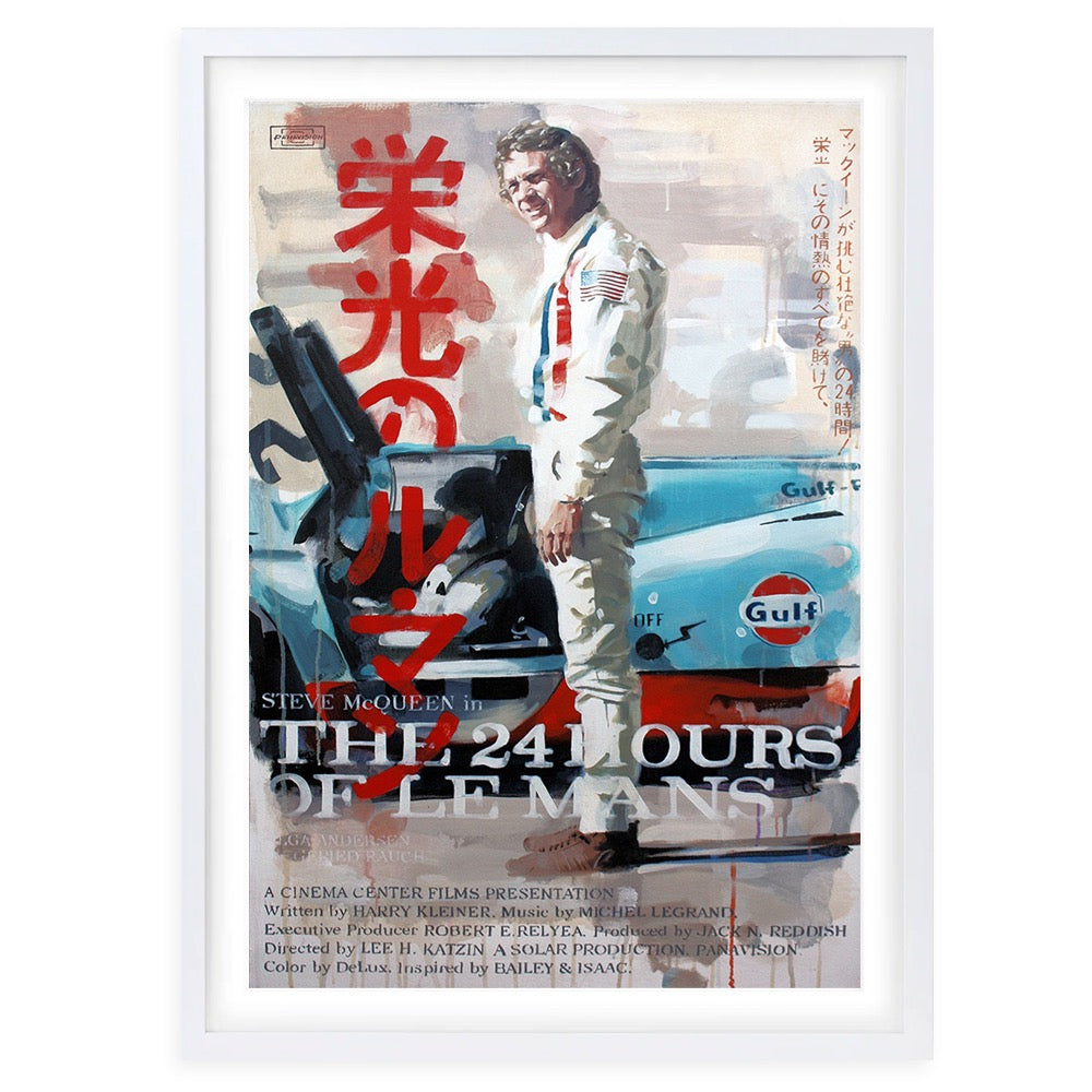 Steve Mcqueen The 24 Hours Of Le Mans 105cm x 81cm Framed A1 Art Print