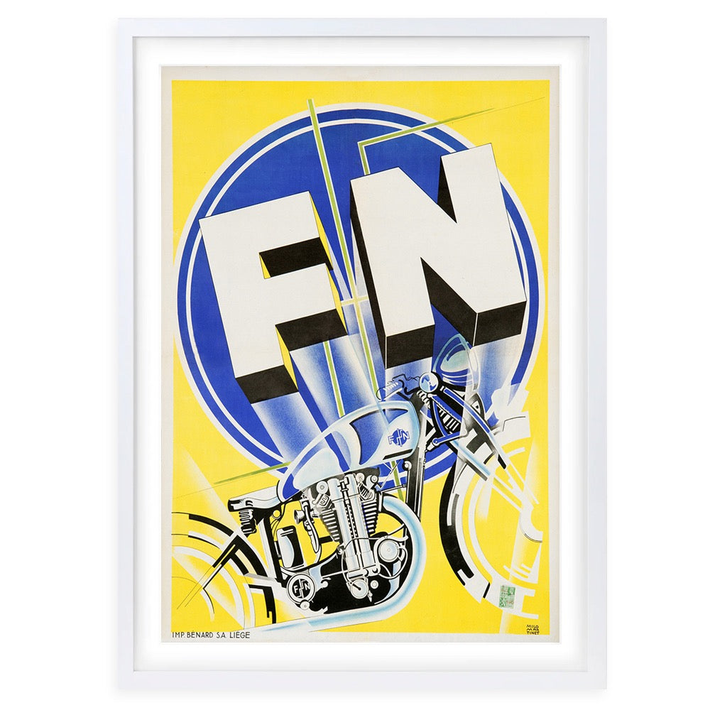 Fn Motorbike Martinet 105cm x 81cm Framed A1 Art Print