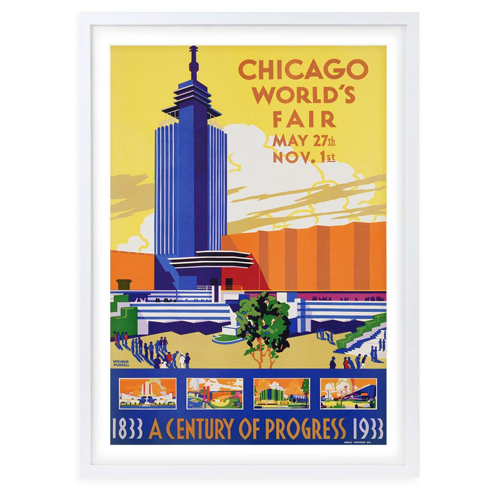 Chicago World S Fair 1933 Large 105cm x 81cm Framed A1 Art Print