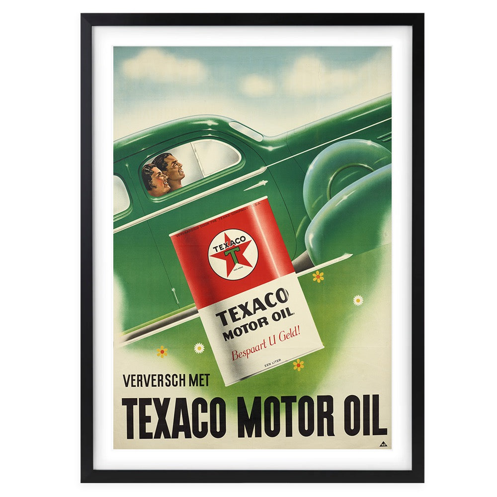 Texaco Motor Oil 105cm x 81cm Framed A1 Art Print