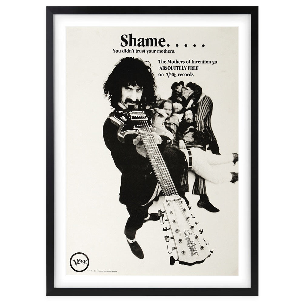 Frank Zappa - Absolutely Free Poster 1967 105cm x 81cm Framed A1 Art Print