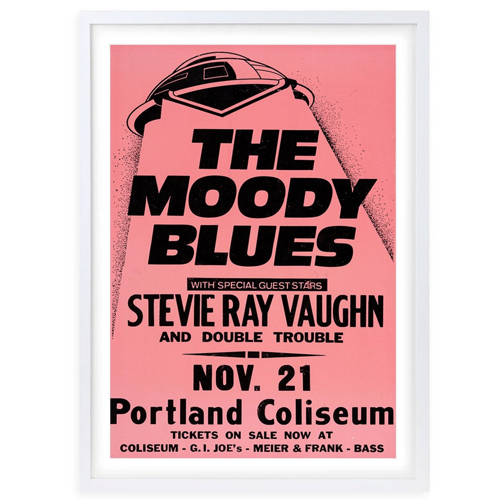 The Moody Blues - Stevie Ray Vaughan 1983 105cm x 81cm Framed A1 Art Print