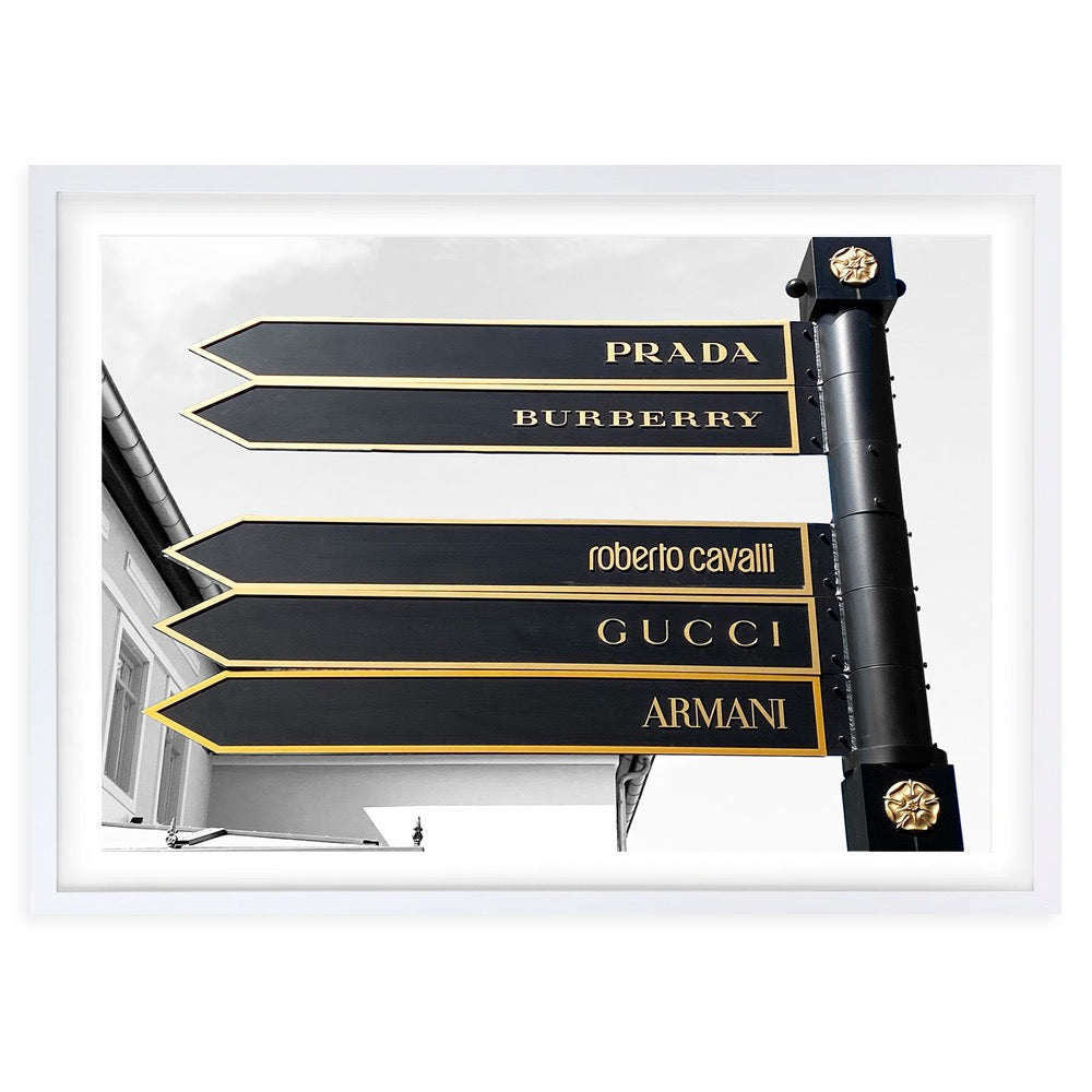 Designers Way Sign Large 105cm x 81cm Framed A1 Art Print