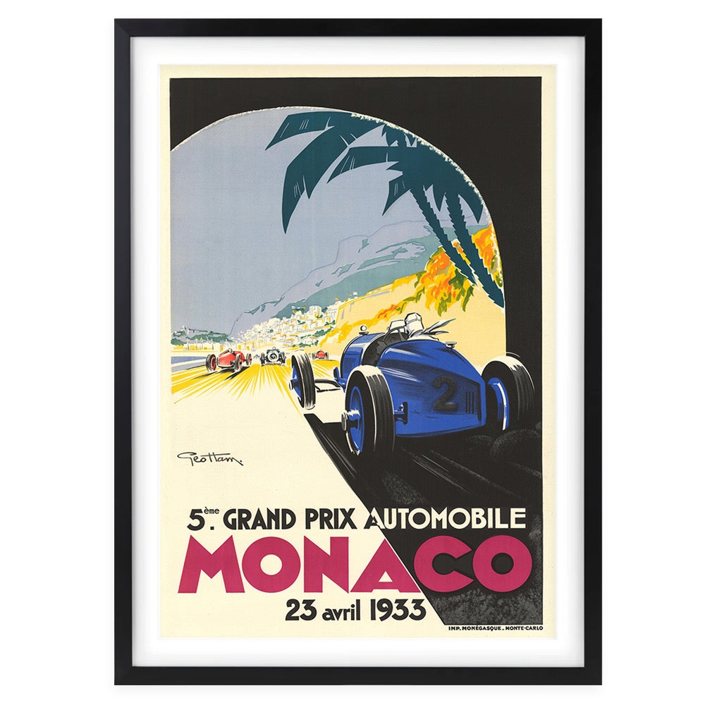 Grand Prix Monaco 1933 105cm x 81cm Framed A1 Art Print
