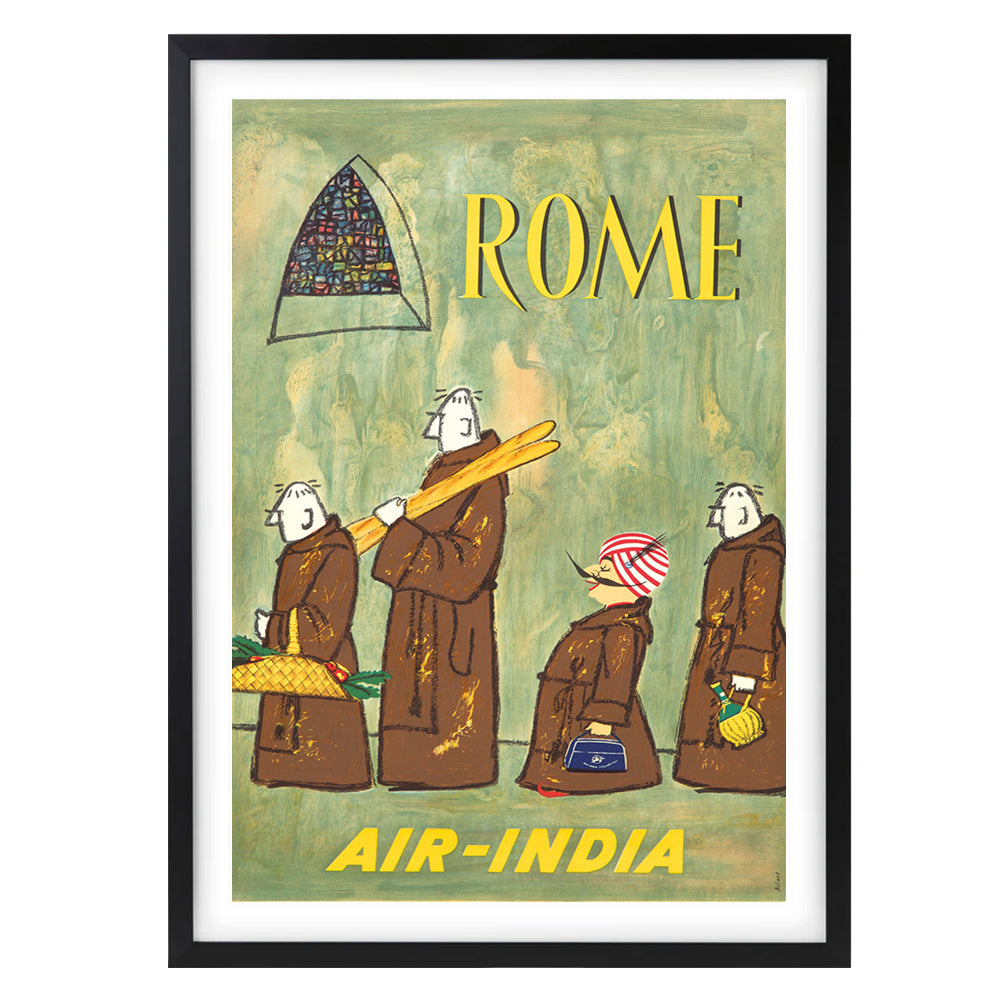Rome Air India 105cm x 81cm Framed A1 Art Print