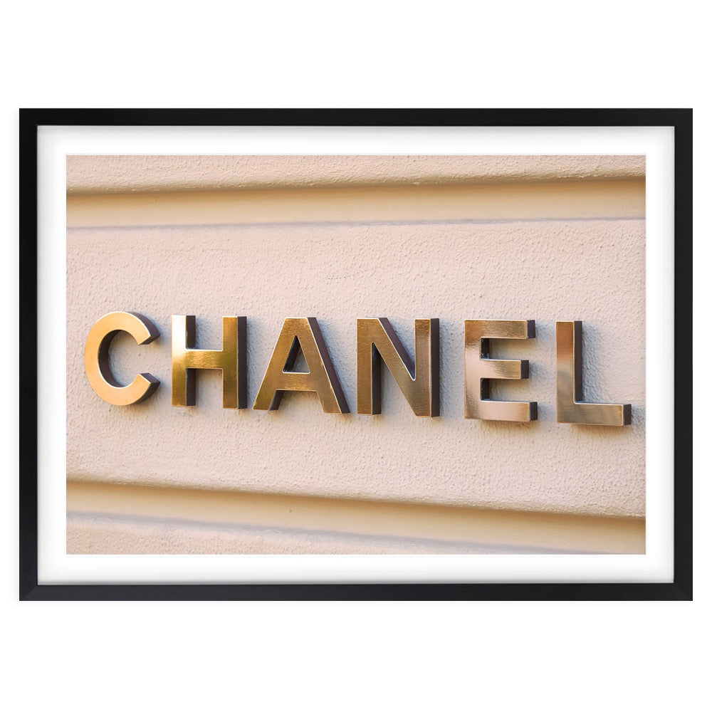 Chanel Sign 2 Large 105cm x 81cm Framed A1 Art Print
