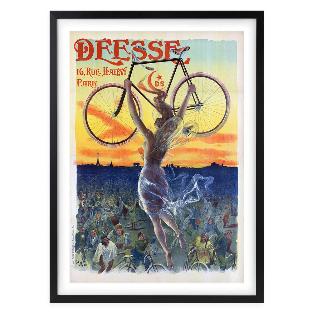 Deesse Cycles Large 105cm x 81cm Framed A1 Art Print