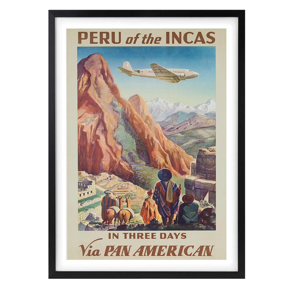 Peru Of The Incas PAN AM Airlines 105cm x 81cm Framed A1 Art Print