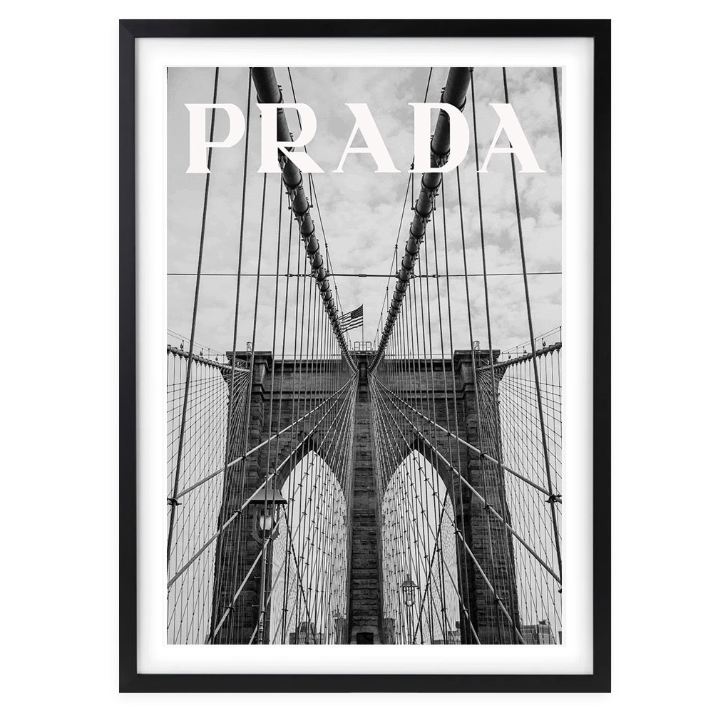 Prada Brooklyn Bridge 105cm x 81cm Framed A1 Art Print