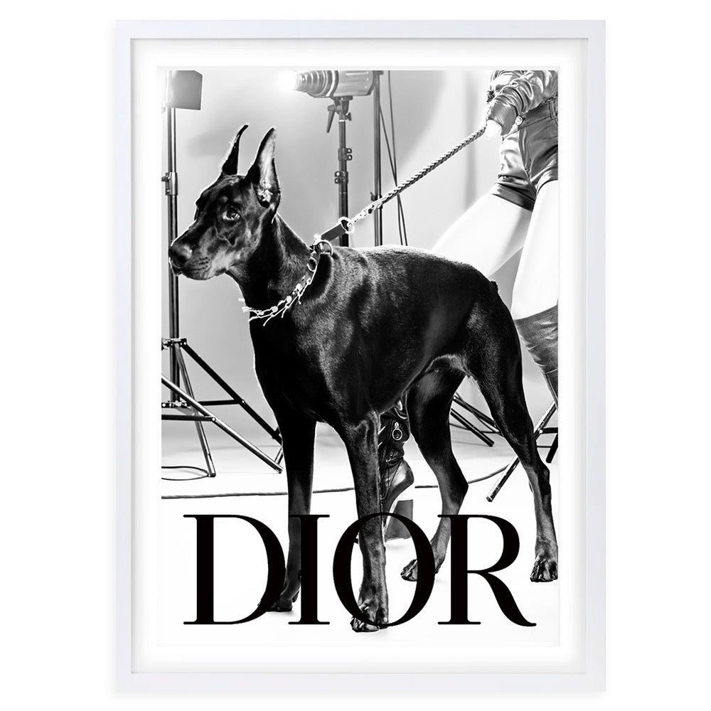 Dior Dog 1 Framed A1 Art Print