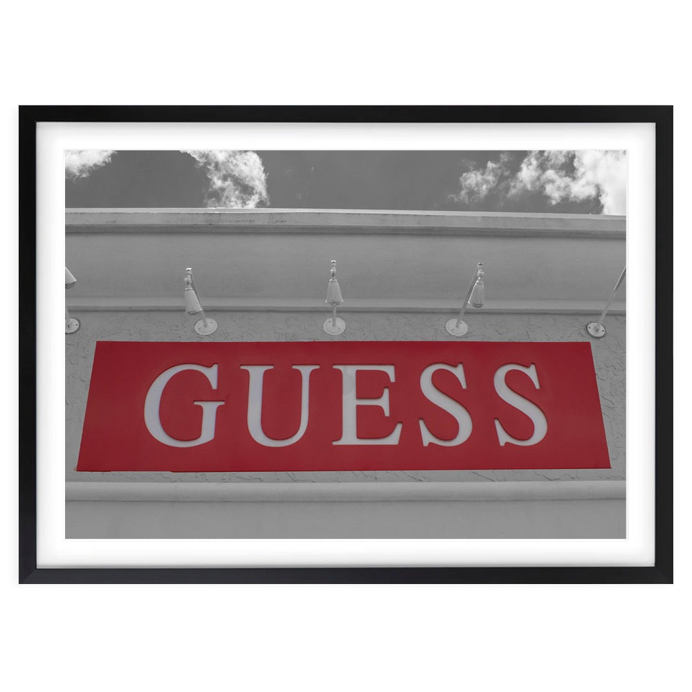 Guess Sign 105cm x 81cm Framed A1 Art Print