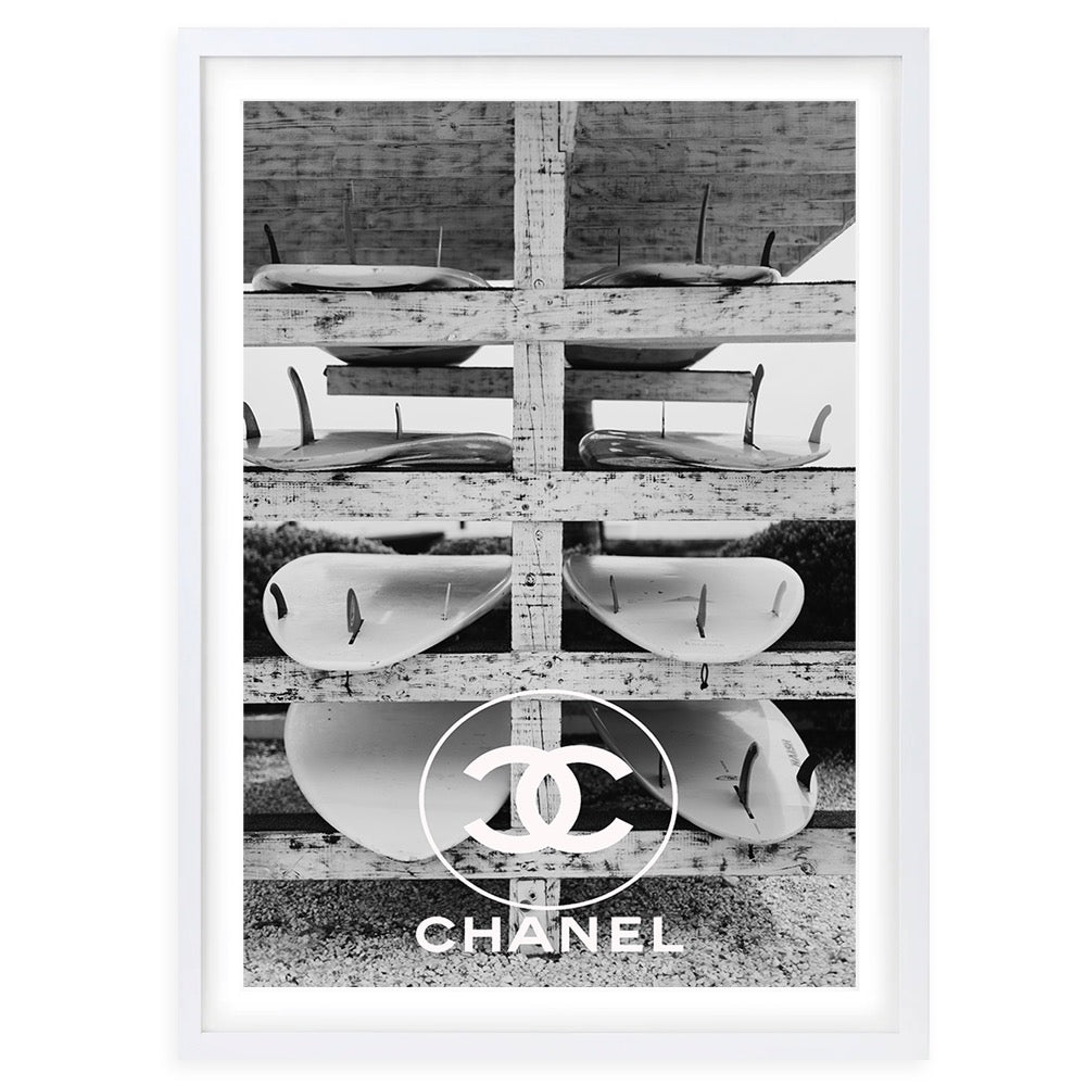 Chanel Surf Stack Framed A1 Art Print