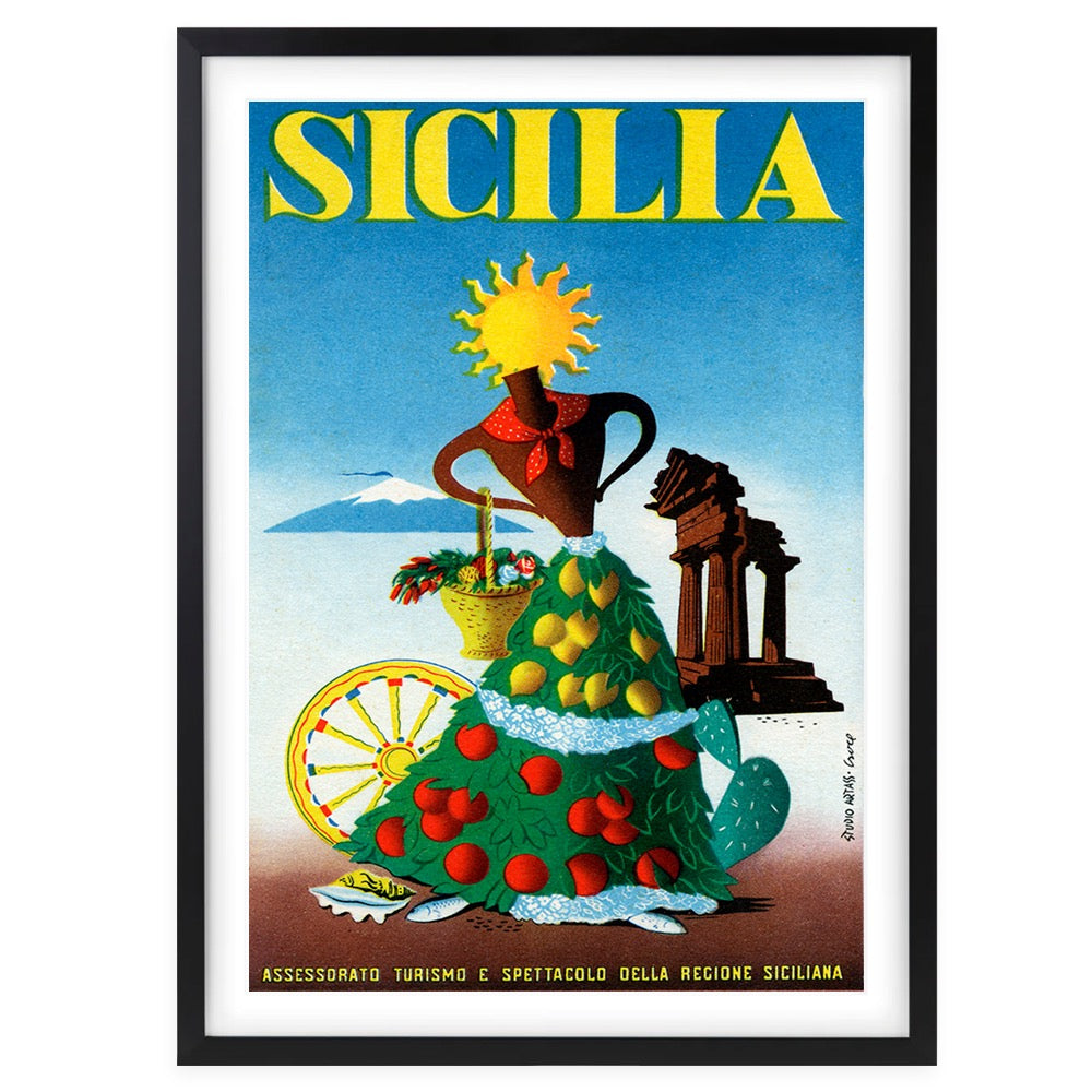 Sicilia 105cm x 81cm Framed A1 Art Print