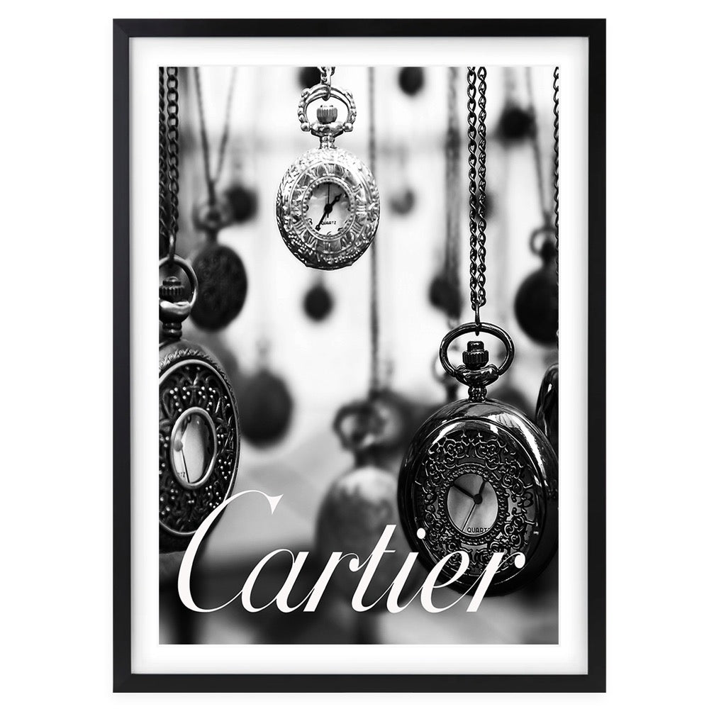 Cartier Clocks Large 105cm x 81cm Framed A1 Art Print