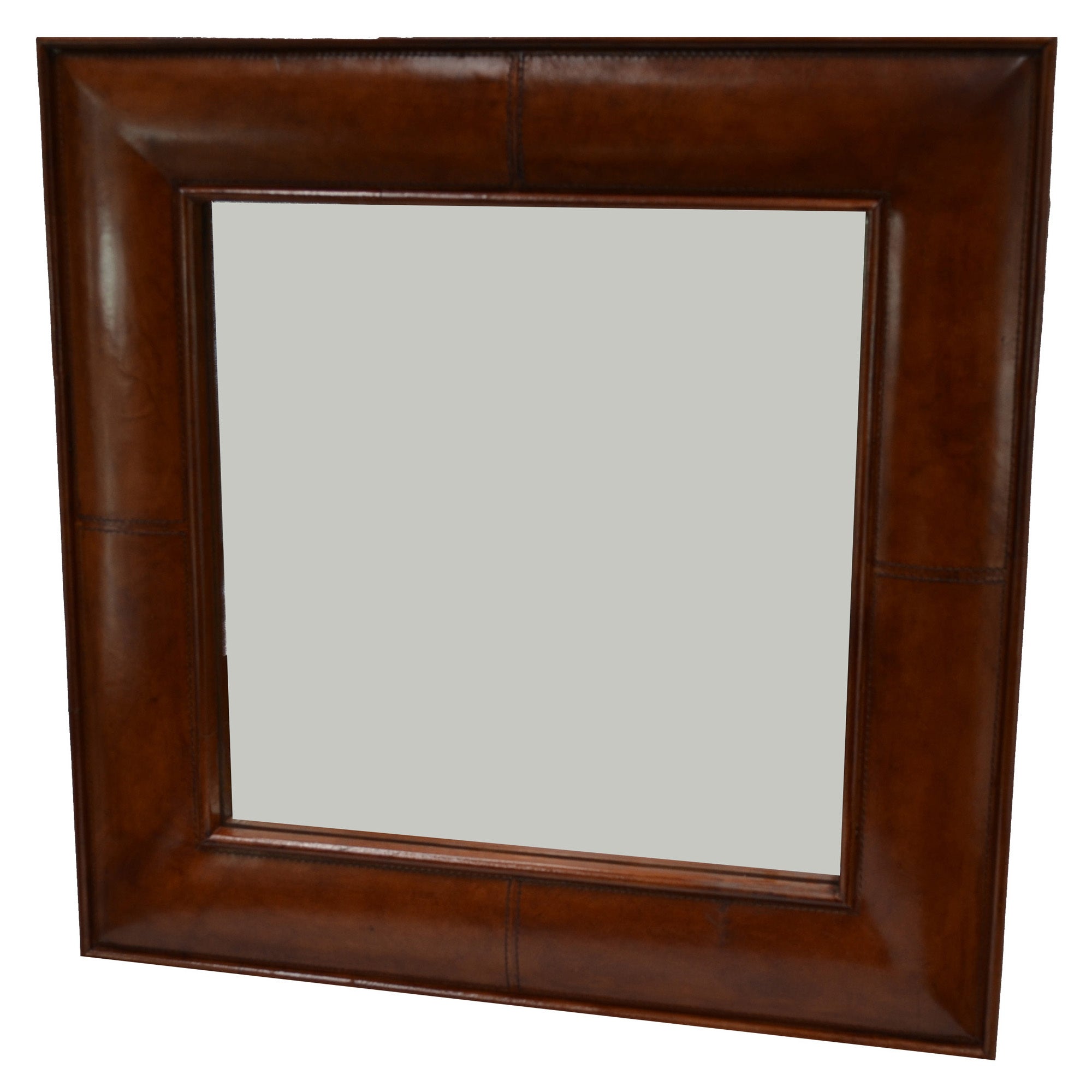 Square Elegant Buffalo Leather Mirror (3 Colors to Choose)